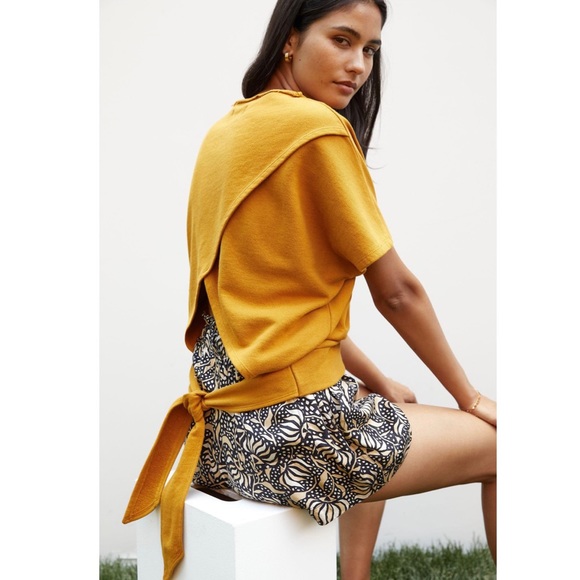 Anthropologie Tie Back Sweatshirt Tee - Picture 1 of 7